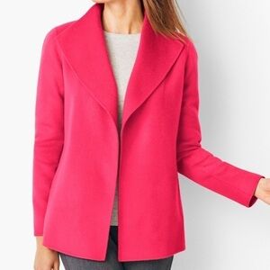- Talbots Pink Double-face Wing Collar Wool-blend Jacket